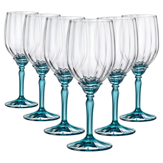 Bormioli Rocco Florian White Wine Glasses - 380Ml - Blue - Pack Of 6