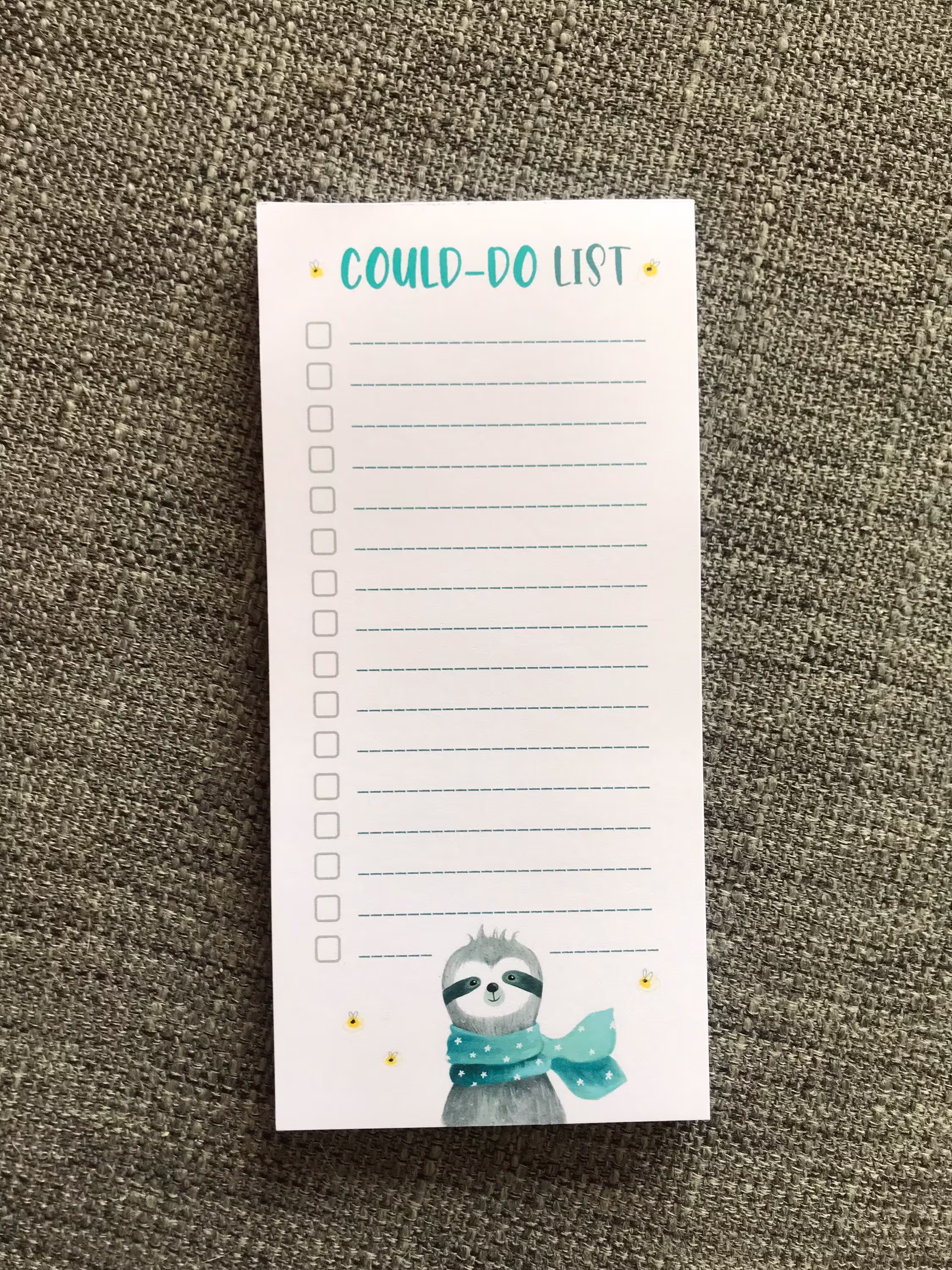 Sloth Could Do List Pad Notepad Notes Catherine Redgate Stationery Organise Block Bujo Organiser Diary To Do Home Office Sloths List