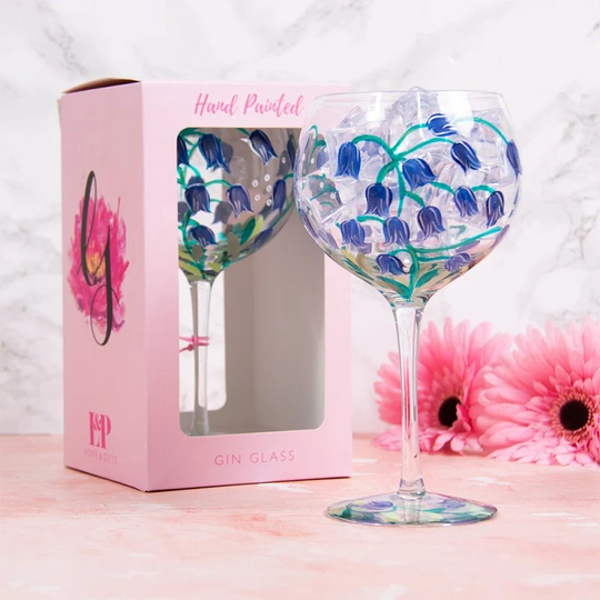 Blue Bells Gin Balloon Glass Liquor Cocktail Flowers Floral Gift Idea For Women