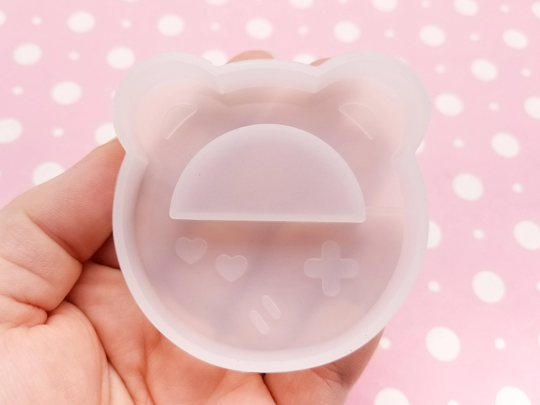 61x59mm Bear Gamepad Shaker Mold For Cabochons, 1 Part Silicone Mold, Clay, Resin Etc, Kawaii Q169A