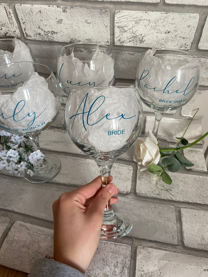Personalised Gin Glass - Wedding Bridal Party