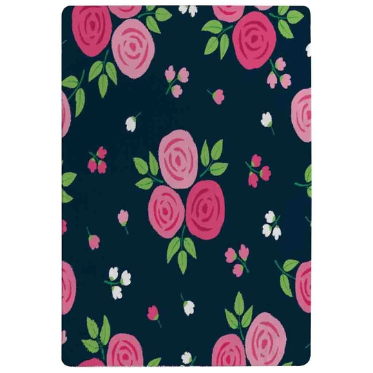 Huntley Rose Bud Shaggy Pink/Dark Blue Rug