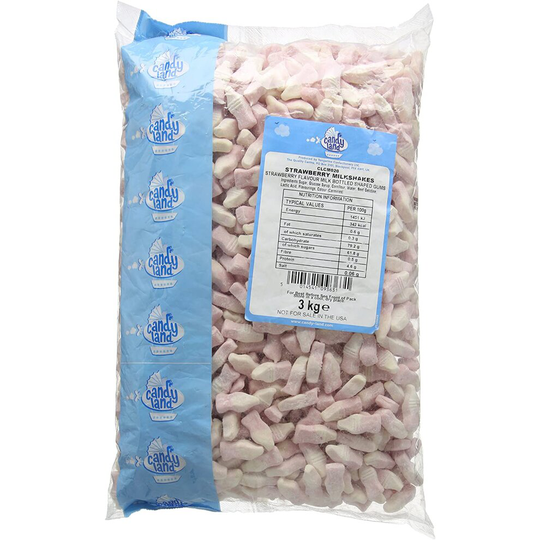 BARRATT / CANDYLAND STRAWBERRY MILK SHAKE BOTTLES 3KG