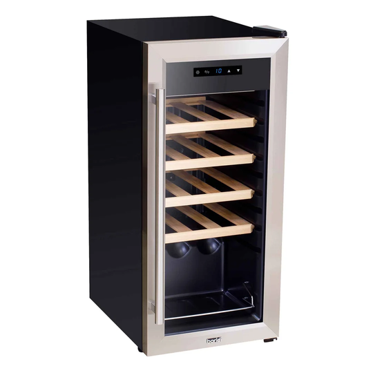 Stainless Steel 18 Bottle Single Zone Freestanding Wine Refrigerator