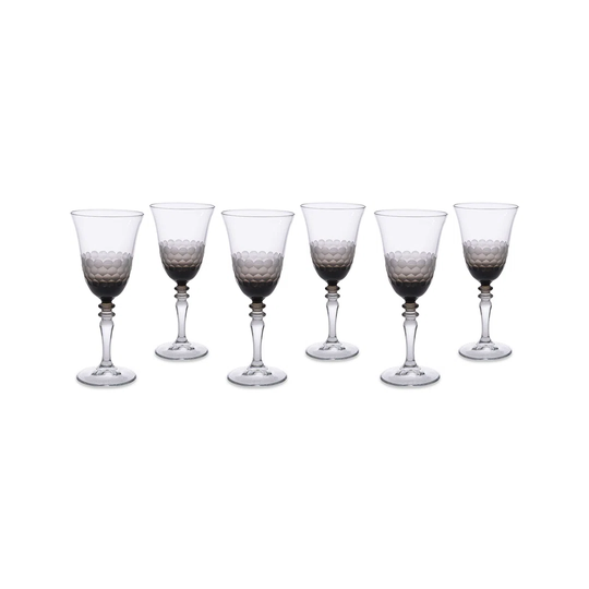 Bermondsey Set Of 6 Wine Glasses, Anthracite Grey, 270 Ml