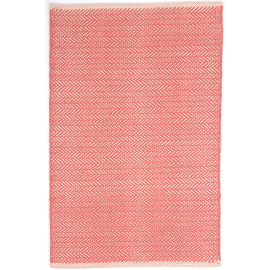 Herringbone Cotton Coral Rug