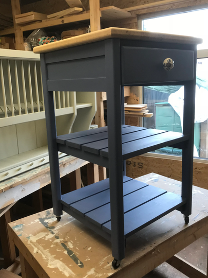 The Halifax Bespoke Custom Made To Order Kitchen Island/Trolly With Solid Pine Top