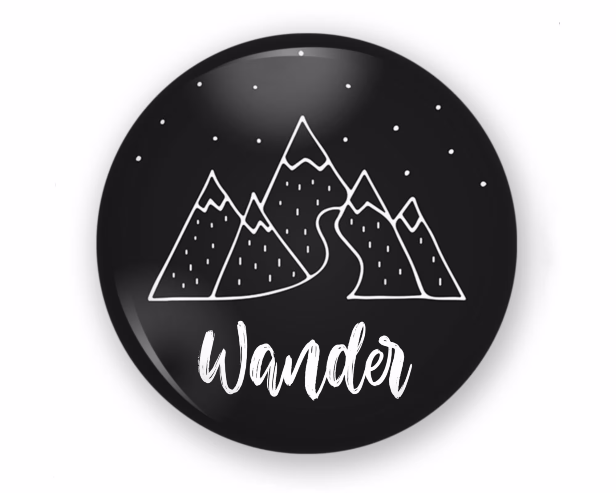Wander Button Or Magnet, Not All Who Are Lost, Backpack Pin, Button, Fridge Hiking, Skiing, Travel Camping Pin