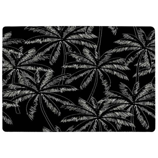 Moore Palm Trees Shaggy Black Rug