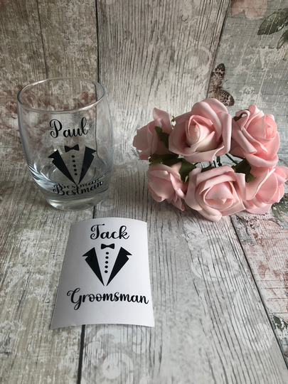 Wedding Diy Tumbler Glass Vinyls, Vinyl Decals, Personalised Sticker Labels, Custom Decal, Name Decals, Champagne Decals