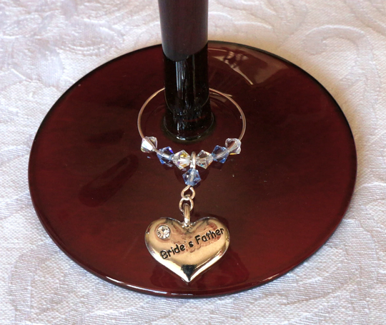 Wine Charm - Glass Brides Father Wedding Favour