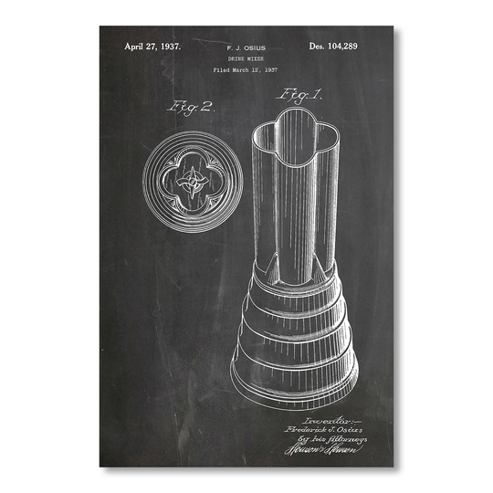 Drink Mixer by House of Borders Graphic Art in Grey