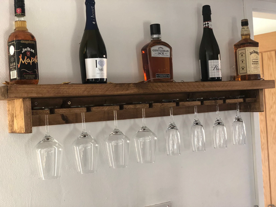 Drinks Shelf With Stemmed Glass Slotted