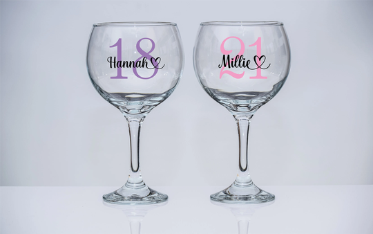Personalised Milestone Birthday Gin Glass, Gift For Her, Women Friends Girls 16Th, 18Th, 21st, 30Th, 40Th, 50Th, 60Th, 70Th