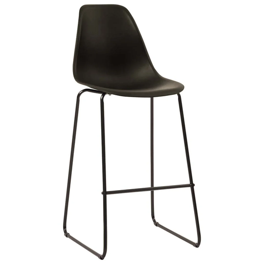 Bar Chairs Set Of 2 Black Plastic