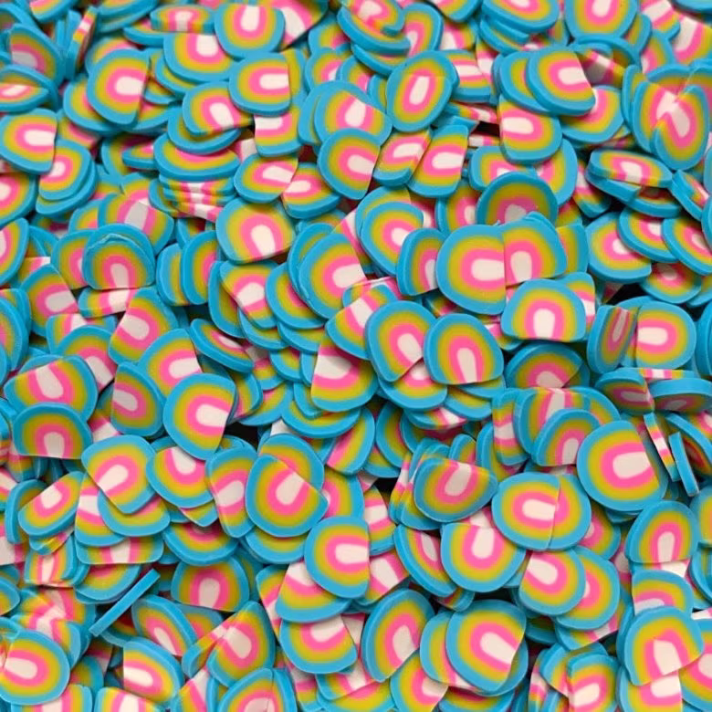 Pastel Rainbow Polymer Clay Slices - 15G/30G Resin Nail Art Slime Jewelry Shaker Faux Sprinkles Confetti Makeup