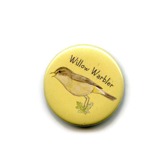 Willow Warbler Magnet, 38mm Round Button British Woodland Garden Bird Fridge Magnet