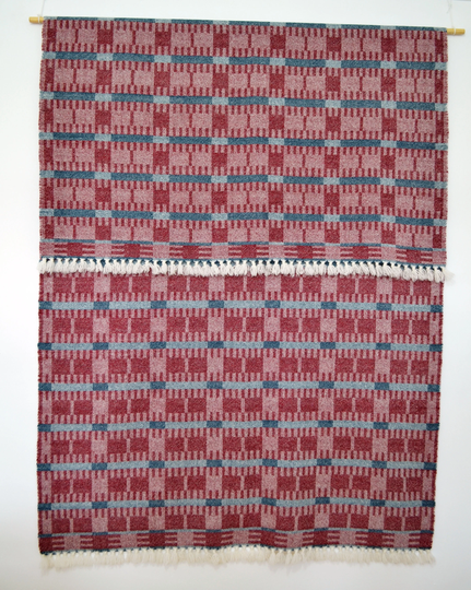 New - English Robins Handwoven Lambswool Throw in Falun Red & Deep Pine Green