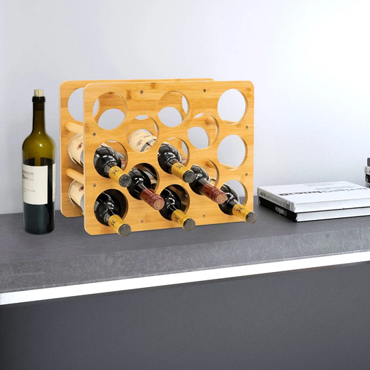 Ulrich 13 Bottle Tabletop/Countertop Wine Bottle Rack in Light Brown