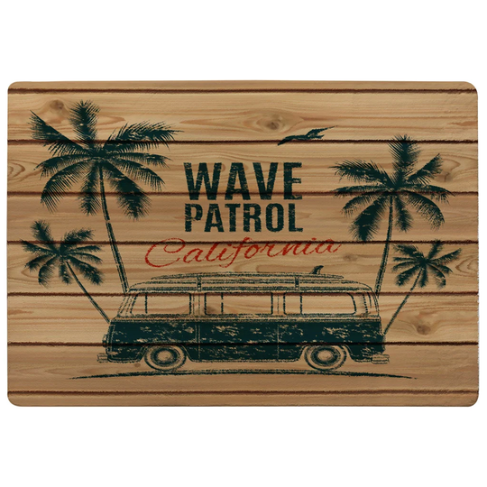 Hardin California Wave Patrol Designer Shaggy Brown/Dark Green Rug