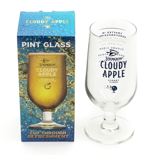 Strongbow Cloudy Apple Stormy Cider Pint Chalice Glass Home Bar