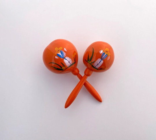 Maracas Orange Traditional Birthday Party Favor Fiesta Wedding Memento Mexican Destination Souvenir Instrument Shake For A Kiss