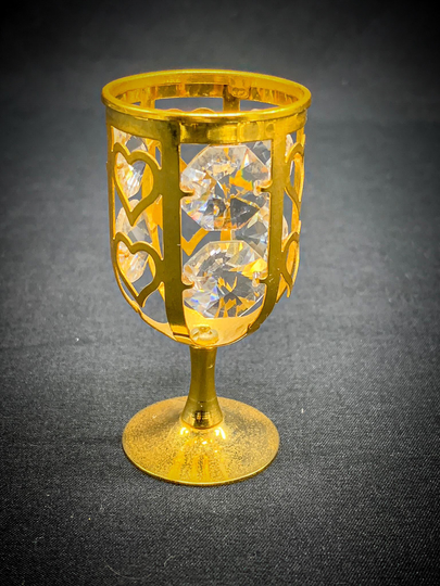 Crystal Temptation Wine Glass - Swarovski Flute With 24K Gold Plated -Collectible Ornament -Home Decor- Rare Collectors Gift