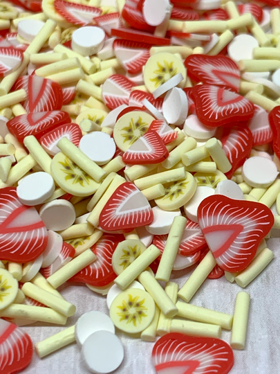 Fake Sprinkles, Banana & Strawberry Faux Polymer Fake Bake, Food, Clay Food