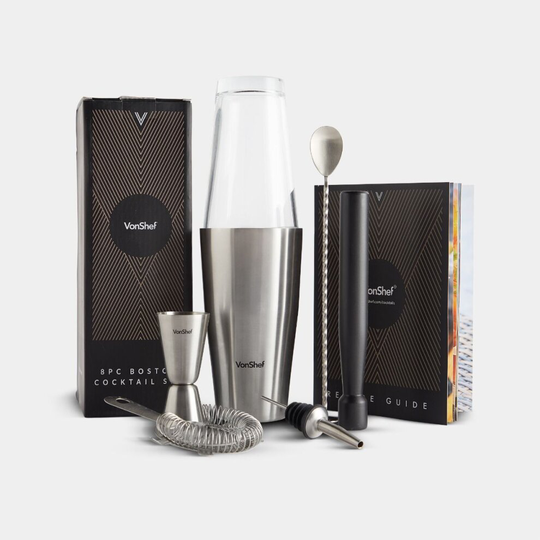 Boston Cocktail Set Shaker Premium Stainless Steel Hawthorne Strainer