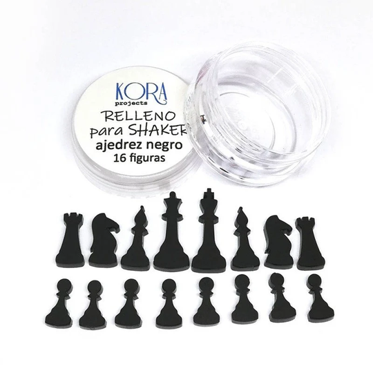 Black Chess Figures - Methacrylate Shaker Filling Shakers Kora Projects Embellishments 25-079