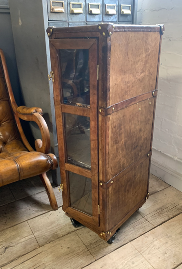 English Handmade Leather Portable Drinks Trolley