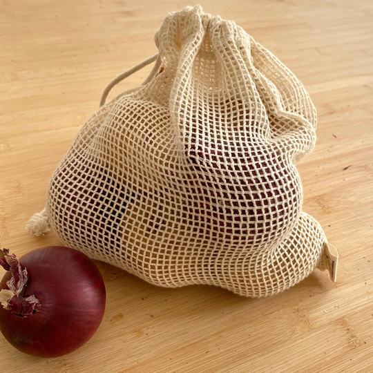 Nutley's Small Organic Cotton Grocery Vegetable String Bag | Reusable Zero Waste Market Breathable