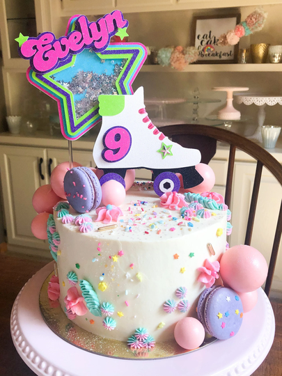 Roller Skate Cake Topper, Shaker 90S Theme Topper, 3D Cake Topper