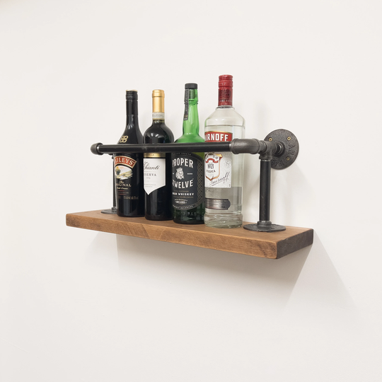 Rustic Wall Mounted Wine Rack | Gin Bar Cocktail Mini Drink Home