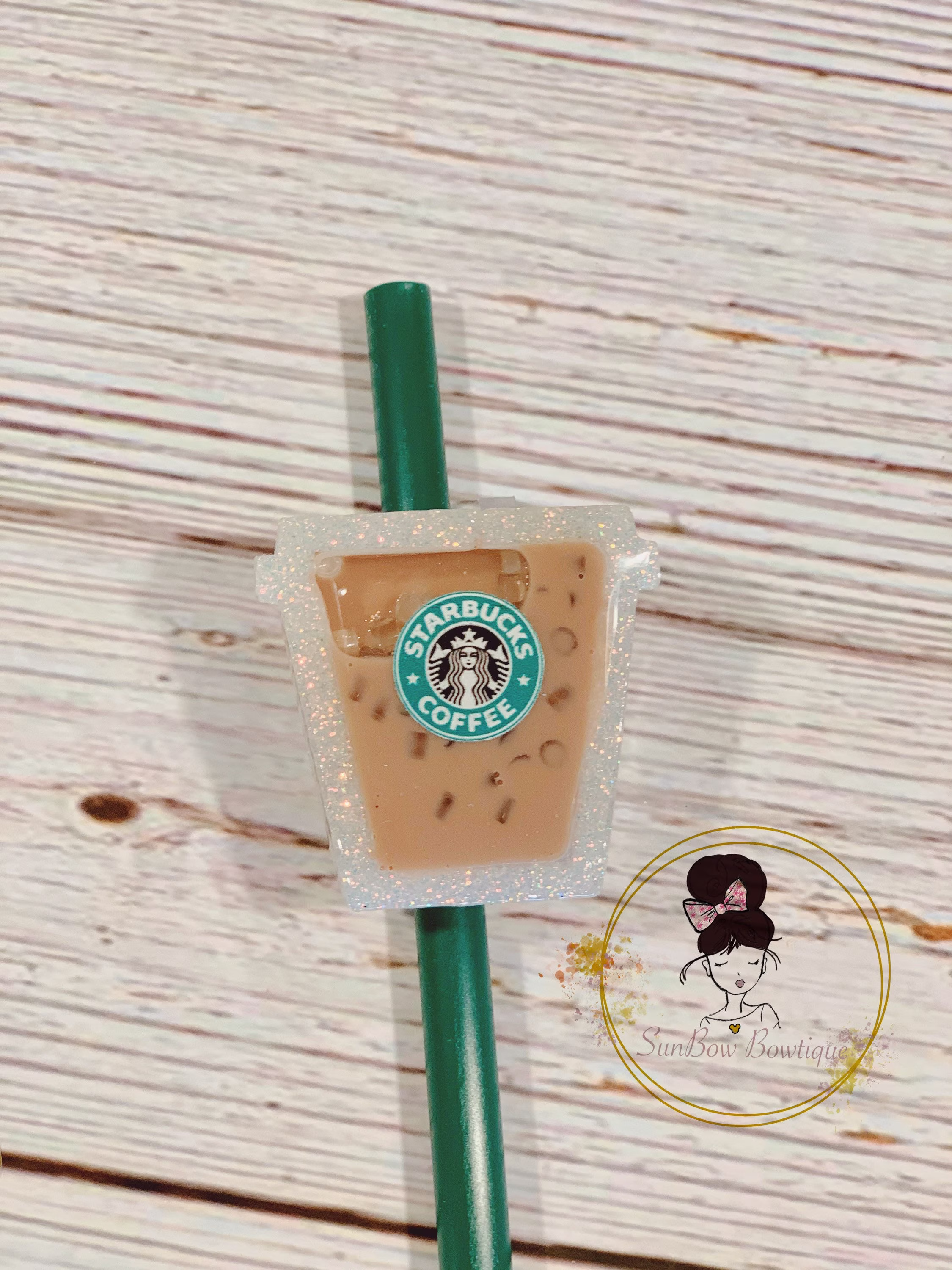 Realistic Iced Coffee I Shaker Straw Topper