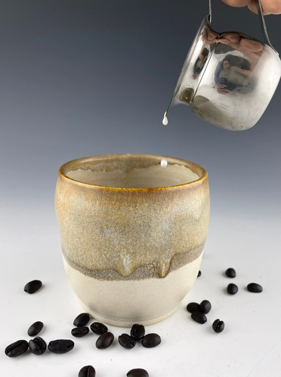 Ceramic Coffee Mug Pottery Tumbler, Brown Stoneware Cup, Latte Cappuccino Americano Tea Stemless Wine Ceramic Cup