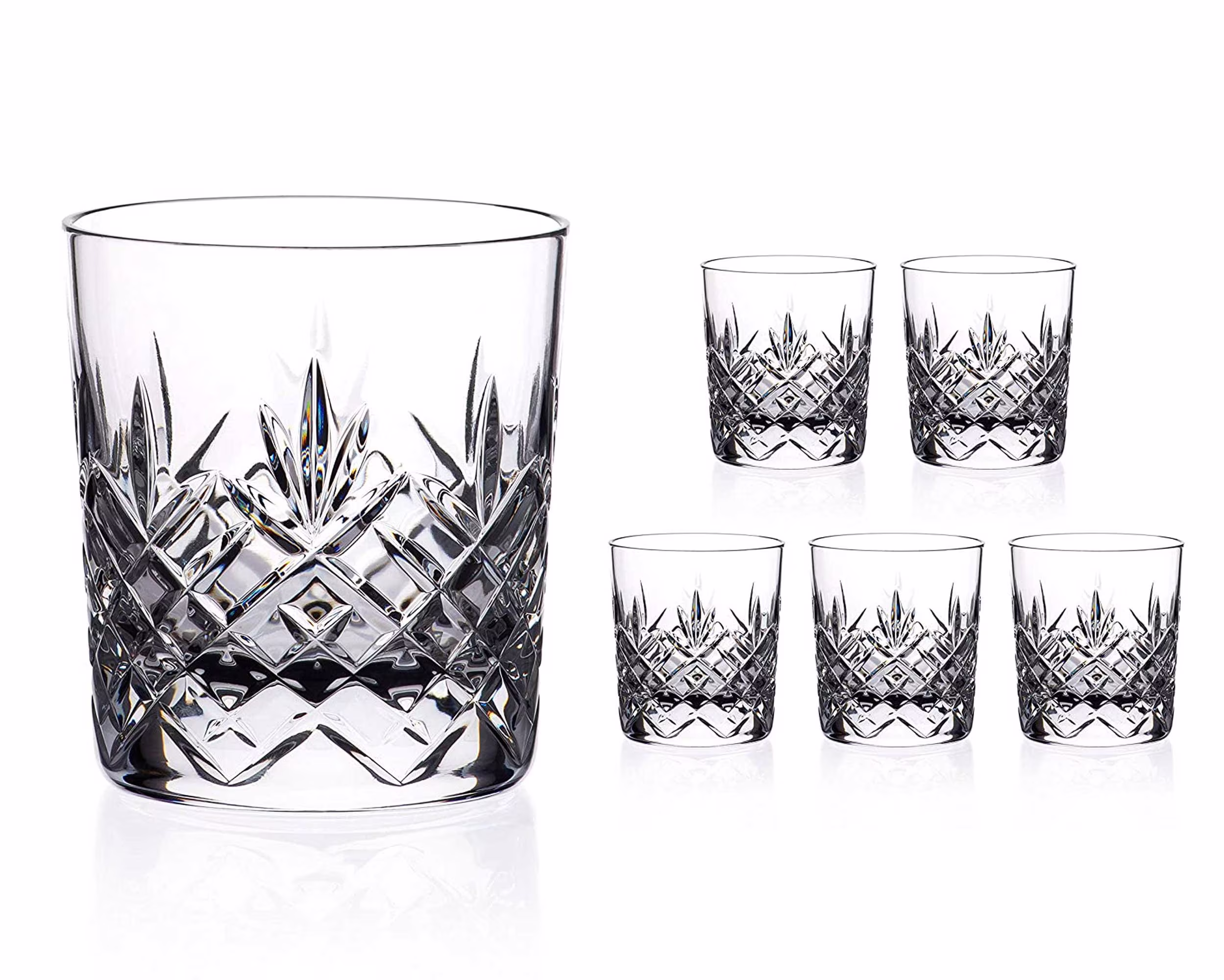 Symphony Whisky Tumbler Glass 24% Lead Crystal With Traditional Design - Set Of 6 in A Satin Lined Premium Gift Box