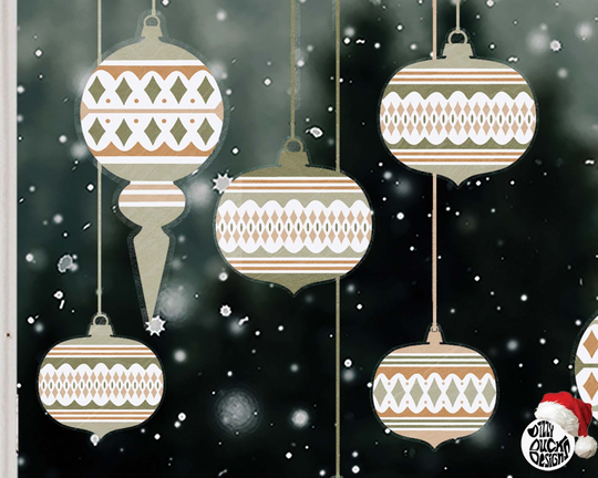 10 Boho Moroccan Christmas Window Bauble Stickers - Xmas Decorations Decals By Dizzy Duck