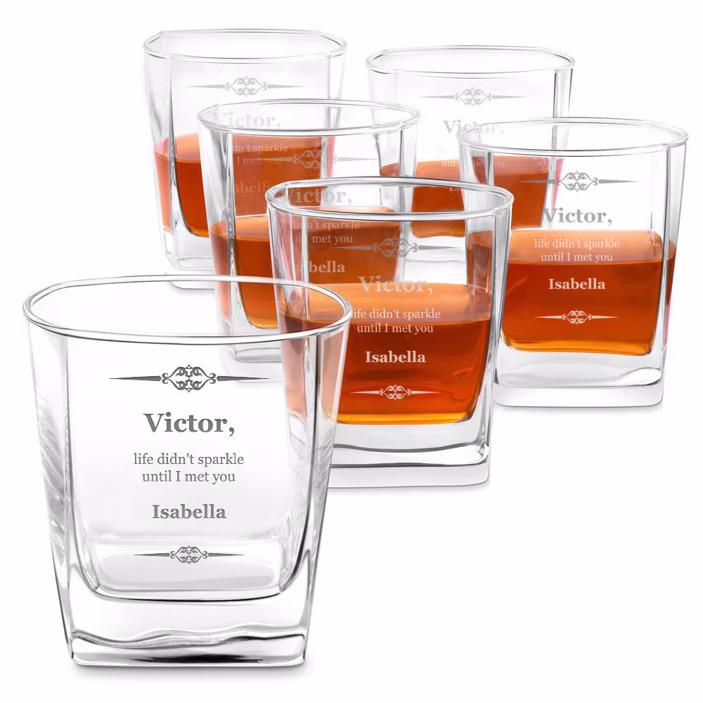 Maverton Customised Whiskey Tumbler For Man - Stylish Whisky Glass Gentleman For Connoisseur Engraved Glassware Birthday