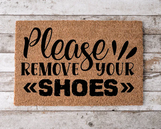 Please Remove Your Shoes | Custom Welcome Mat Personalized Door Cheerful Gift Home Decor Housewarming Funny Doormat