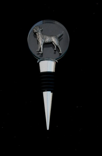 Border Terrier Glass & Metal Red Wine Or Whisky Bottle Stopper Cork Christmas Gift 037
