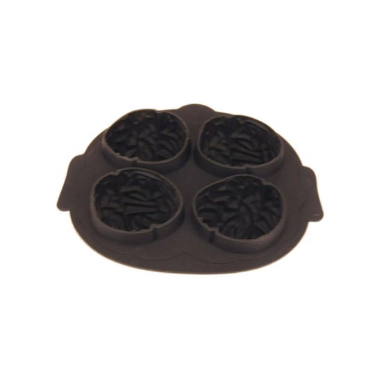 (black) 4-cavity Brain Shape Chocolate Mold Silicone Jelly Mousse Cold Soap Mould Pudding Baking Ice Cube Tray