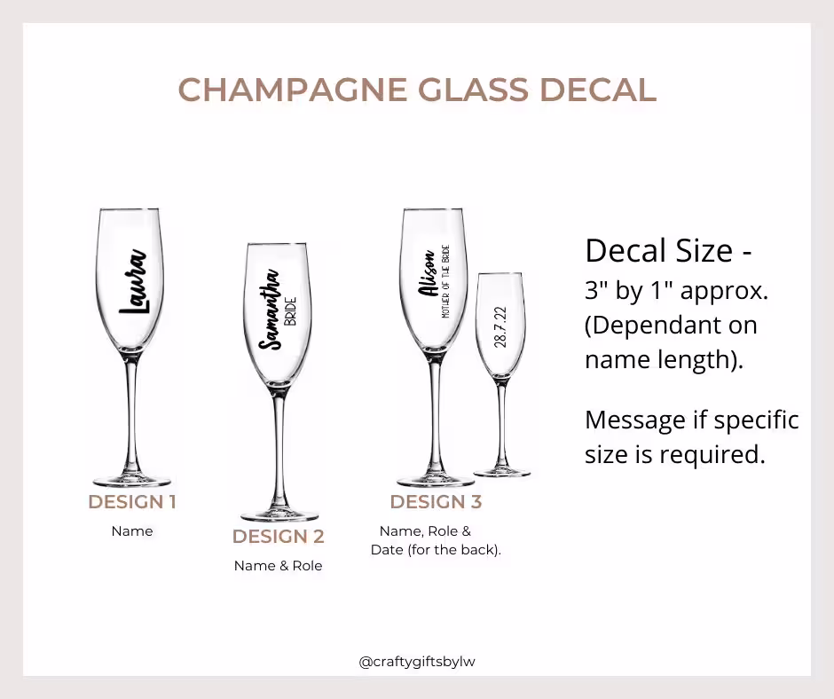 Champagne Glass Decal - Perfect For Your Hen Do, Bride Tribe & Parties