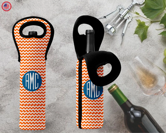 Personalized Wine Bag , Hostess Gift, , Wine Carrier Sleeve, Bridesmaid Birthday Holiday Gift