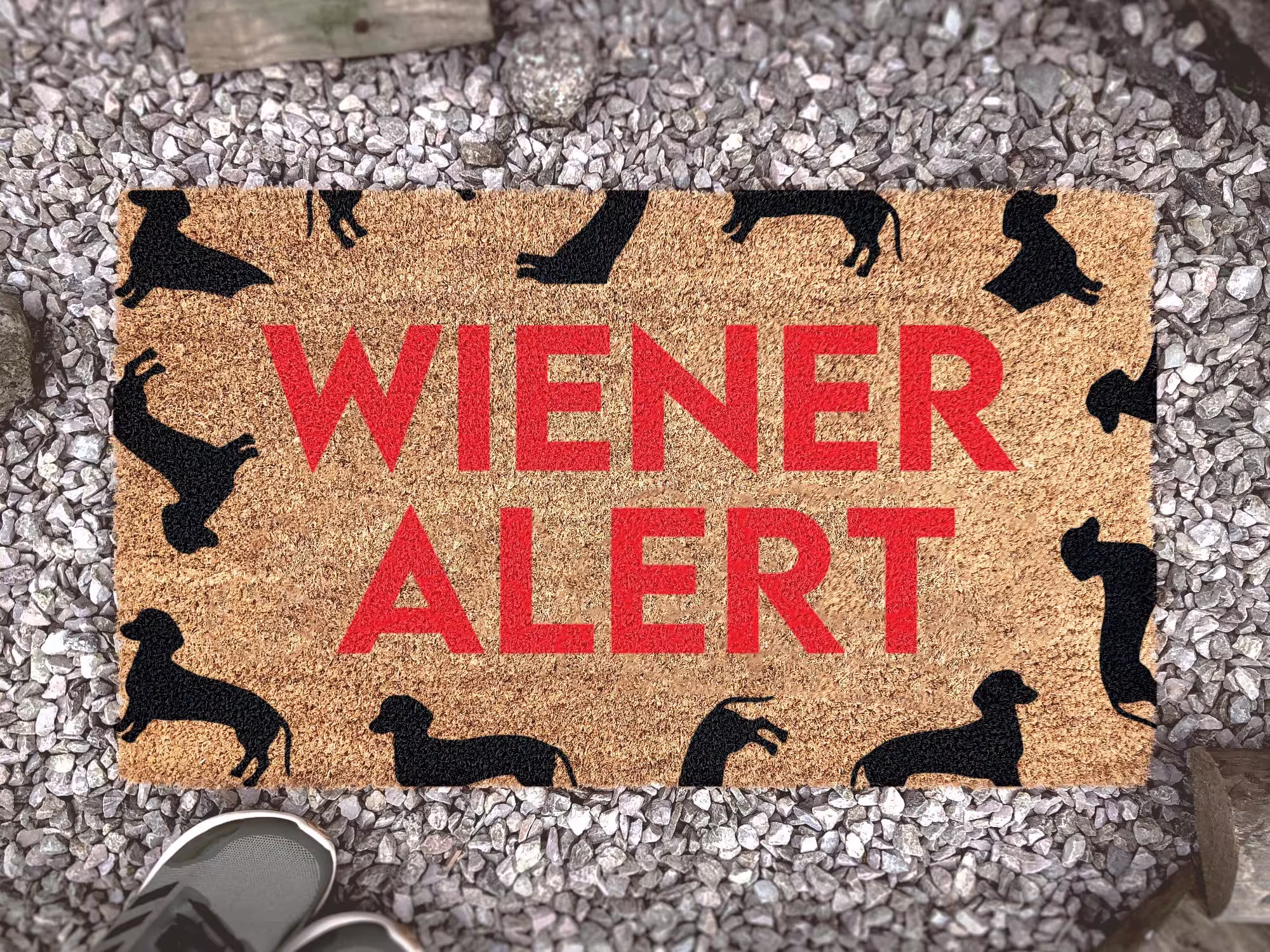 Wiener Doormat - Sausage Dog Welcome Mat Funny Alert Dachshund Lover