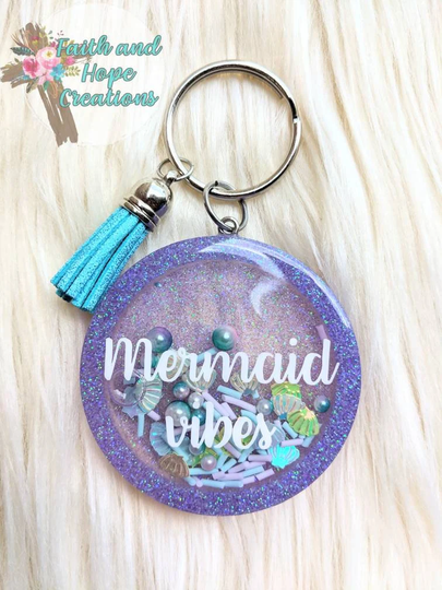 Mermaid Vibes Shaker Keychain