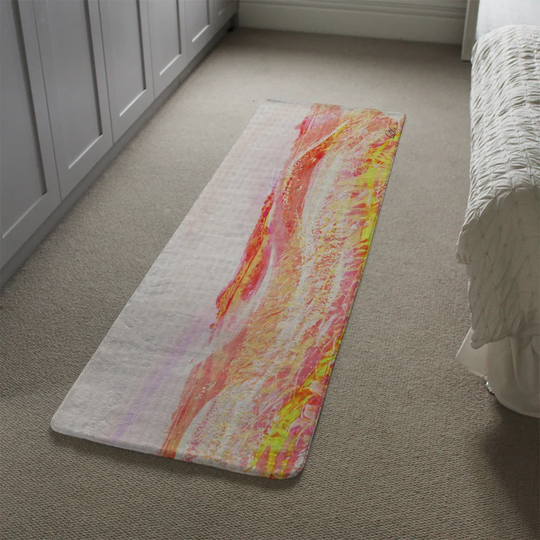 Lonergan Wheat Field Designer Shaggy Orange/Off-White Rug