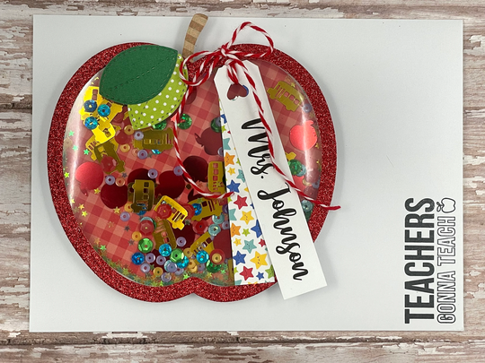 Personalized Teacher Appreciation, Handmade Shaker Card Free Shipping