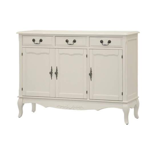 Burton 120 Cm Wide 3 Drawer Birch Wood Sideboard