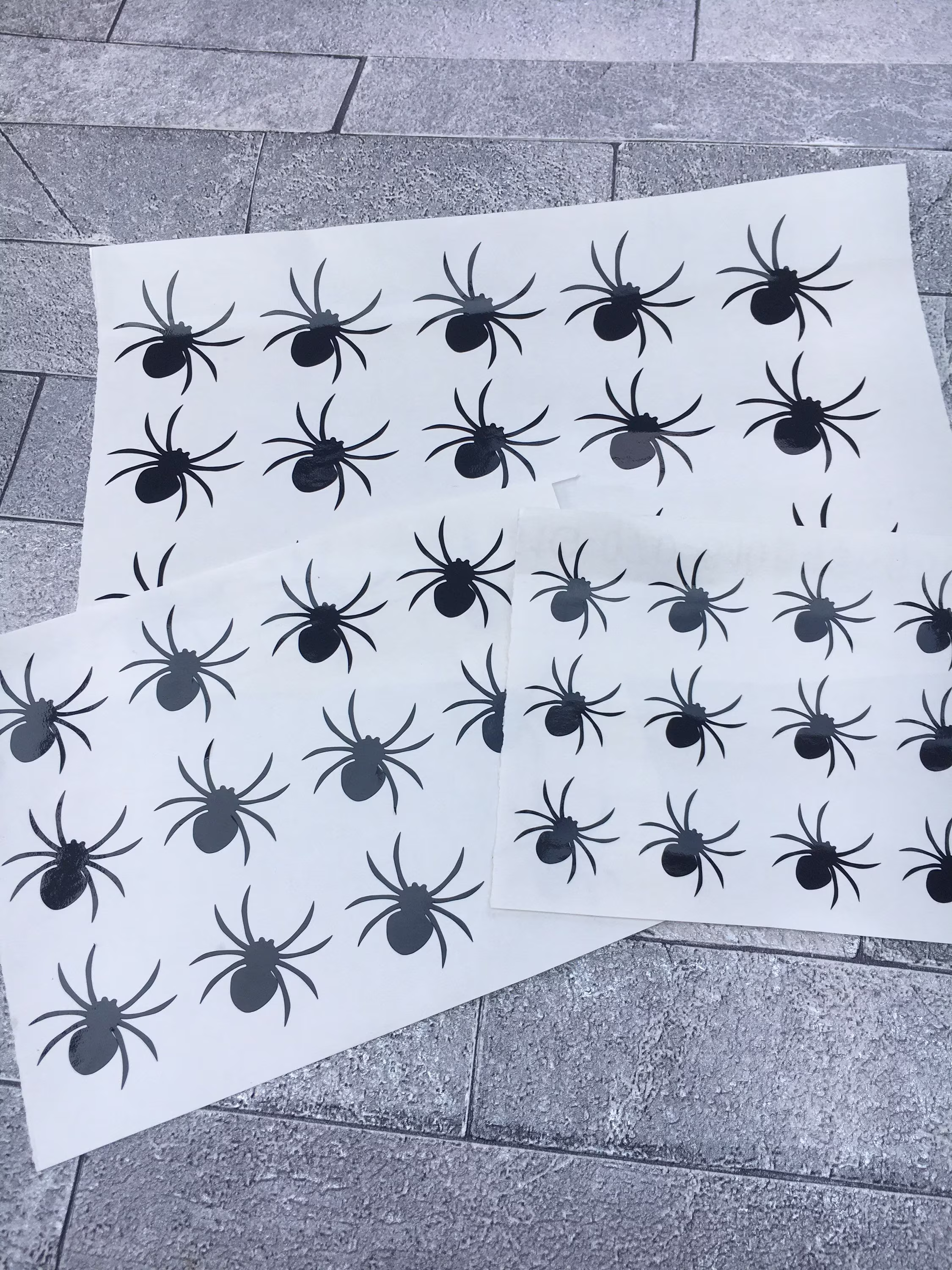 Set Of 12 Spider Self Adhesive Vinyl Sticker Decals. Halloween, Envelope Stickers. Water Bottle, Party, Tumbler, Glass, Window, Laptop